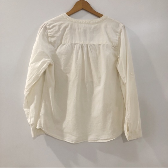 Peasant Top Gap Factory Ivory Long Sleeve Button - Picture 5 of 6